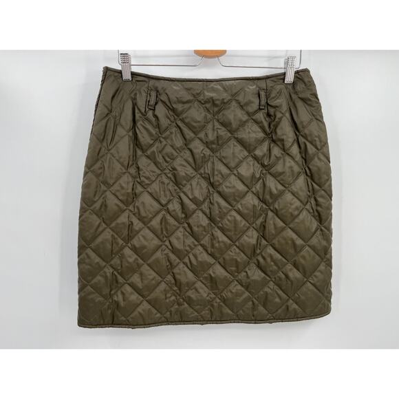 United Colors of Benetton Quilted Mini Skirt Sz 46(US 10) Green Winter - Picture 1 of 6